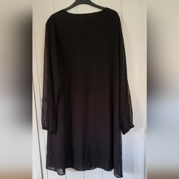 Clip Dot Sheer Sleeve Sheath Dress Size 2X - Picture 6 of 12